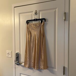 Showpo Champagne Silk Skirt